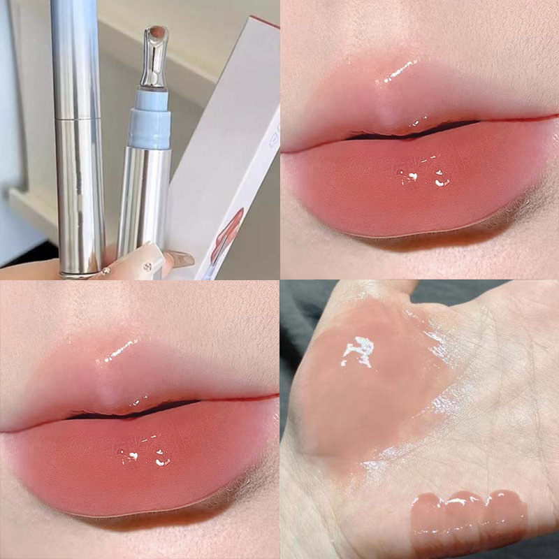 Espelho aguado essência brilho labial de longa duração não-pegajoso plumping batom líquido geléia lábio esmalte maquiagem hidratante lábios matiz
