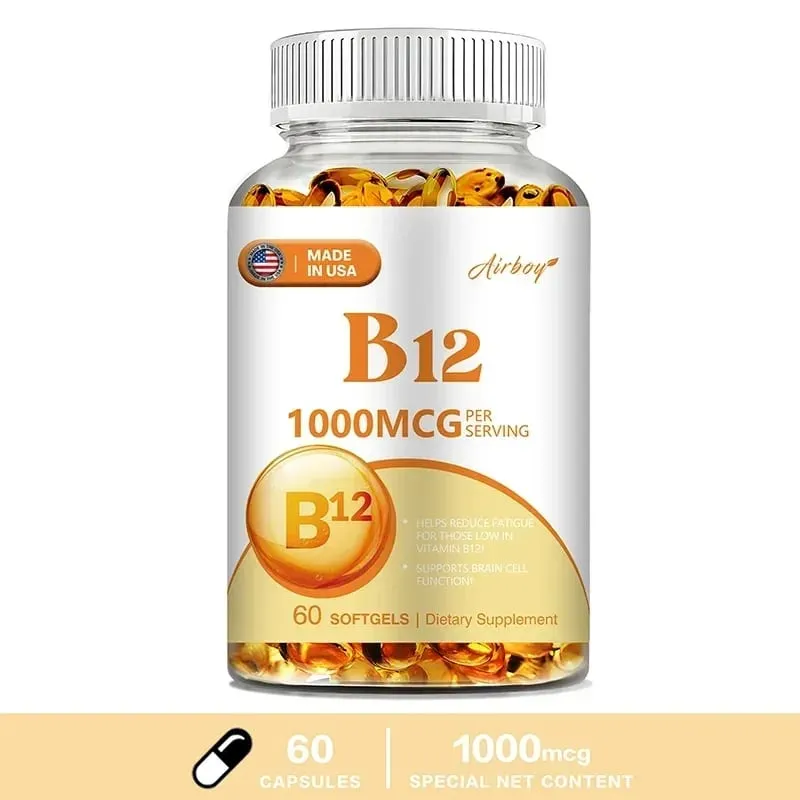 Vitamina B12 1000mcg - Beneficia a função cerebral e cardíaca O aprendizado da memória ajuda a aumentar a energia natural