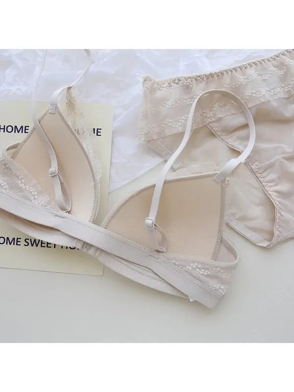Sutiã push up para seios pequenos, bralette de renda frontal sem fio, copo triangular, roupa íntima sexy, copo demi fino, peito pequeno