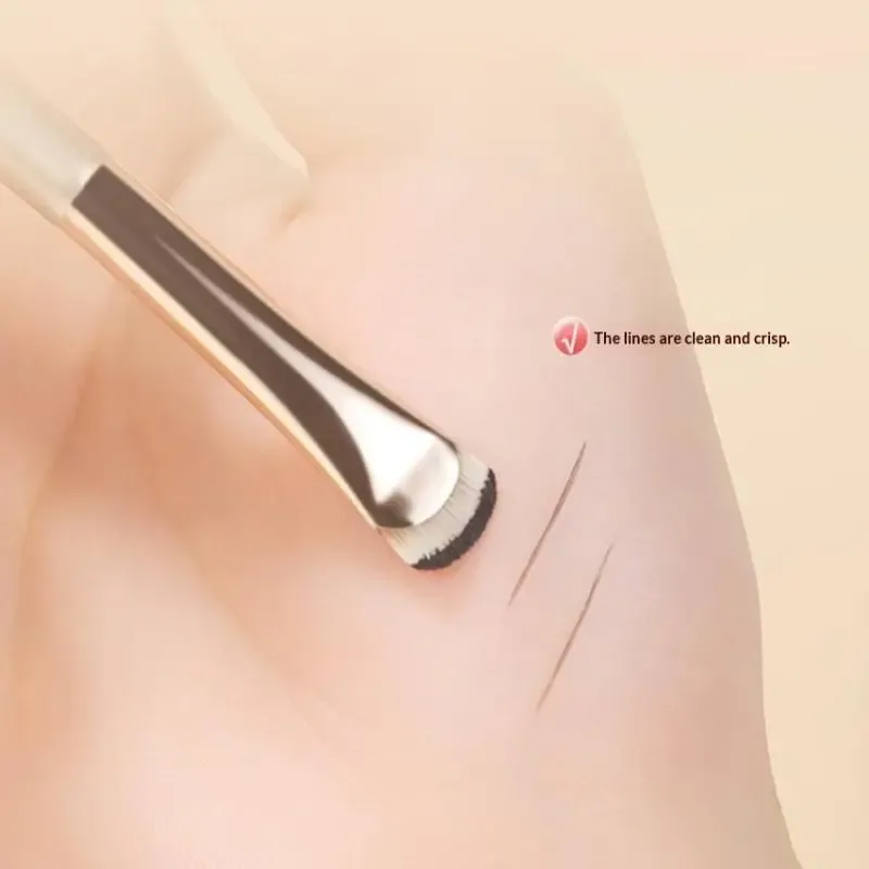 Novo 2 pçs pincéis de maquiagem delineador curvo ferramentas de manchas de maquiagem de olhos precisão macia escova de sombra fino pequeno olho ferramentas cosméticas