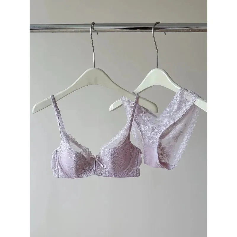 French Style Lace Underwire Bra | Half Cup Push Up Bra Large Bust Summer Lightweight Slimming Anti Sag Lingerie Set BANERDANNI