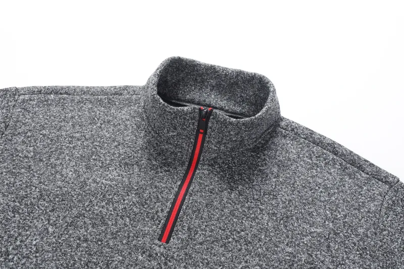 Autumn Men's Half-Zip Sweatshirts Long-Sleeved Solid Color Pullovers Turtlenecks Streetwear Winter Warm Jackets Sports Coat — image 6