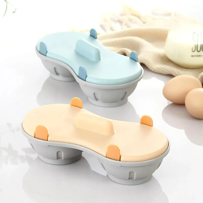 Escalfador de ovos de micro-ondas eficiente, escalfador de ovos duplo, cozinhar ovos escalfados com cesta de drenagem removível, calor para cozinha