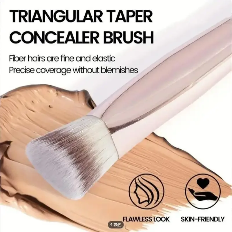 4Pcs Non-shedding Dual Ended Cosmetic Brushes Foundation Blush Concealer Loose Powder Makeup Brush Set
