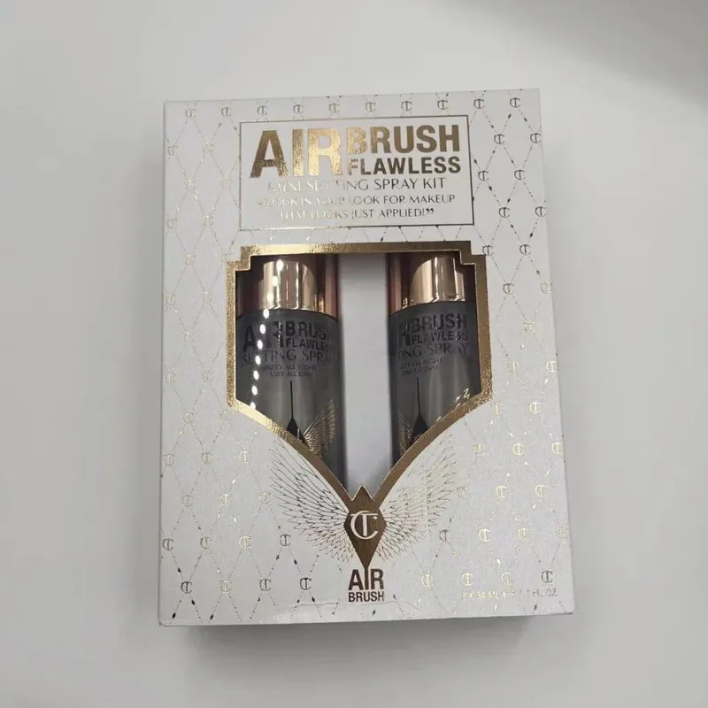 Charlotte Tilbury Airbrush Flawless Setting Spray 100ml 34ml 2PCS Set Setting Spray Moisturizing Hydrate Oil Control MakeUp Gift