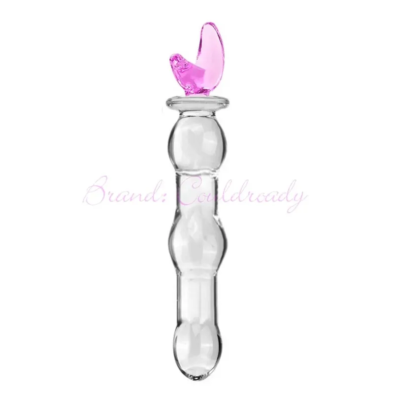 Pyrex Glass Dildo 195x33mm Fake Penis Crystal Anal Beads Butt Plug Prostate Massager G Spot Female Masturbation Toys