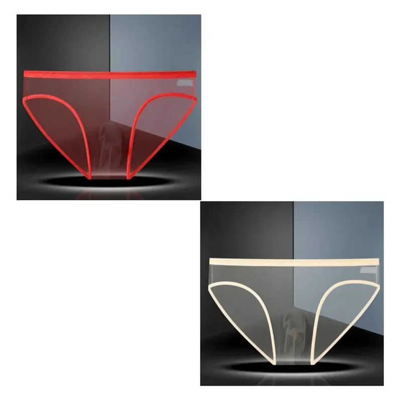 1-2 Pcs Men's Briefs Seamless Transparent Ultra-thin Underpants Breathable Mesh Sexy Male Panties Elastic Underwear Shorts Panty