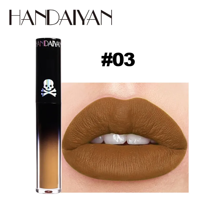 Batom fosco vampiro preto roxo à prova d'água, brilho labial de longa duração, halloween, natal, hidratante, maquiagem labial pigmentada — image 14