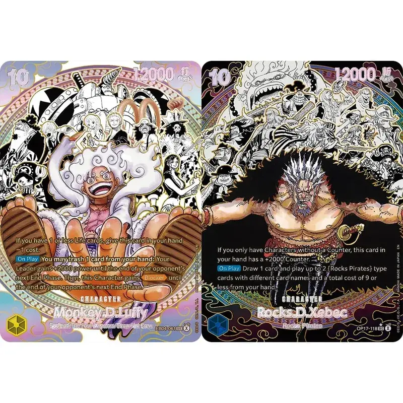 Cartões de coleção Monkey D. Luffy EB04-061 OPCG EN Brilhando Criatividade Raro Holográfico Em Relevo Cartão De Folha Texturizada