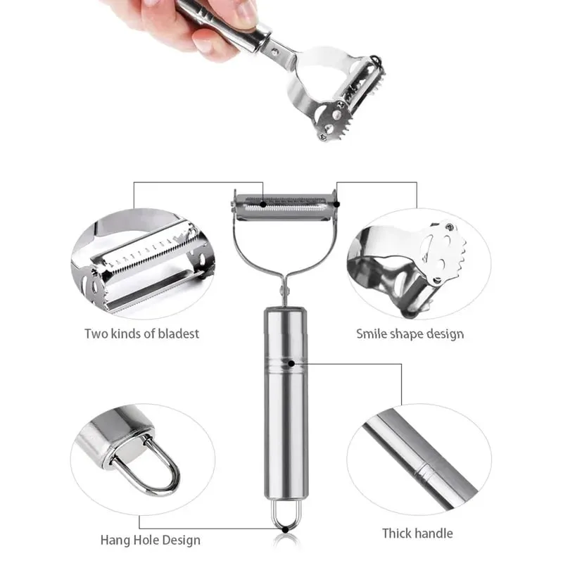 1pc Kitchen Vegetables Fruit Peeler Vegetable Slicer High Quality Stainless Steel Potato Cucumber Carrot Grater Julienne Peeler