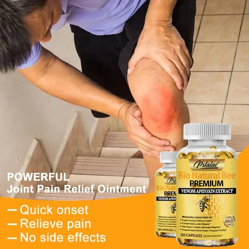 Natural Bee Capsules Enhance Immunity and Anti-oxidation Effectively Relieve Joint Inflammation 120 Capsules Non-GMO