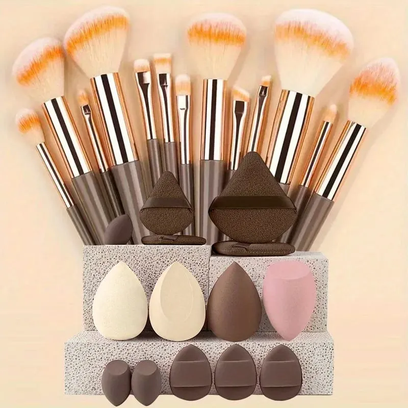 Pincéis de maquiagem 8-29pcs kit de maquiagem profissional feminino cosméticos pincel de pó macio sombra fundação conjunto completo ferramenta de beleza de viagem