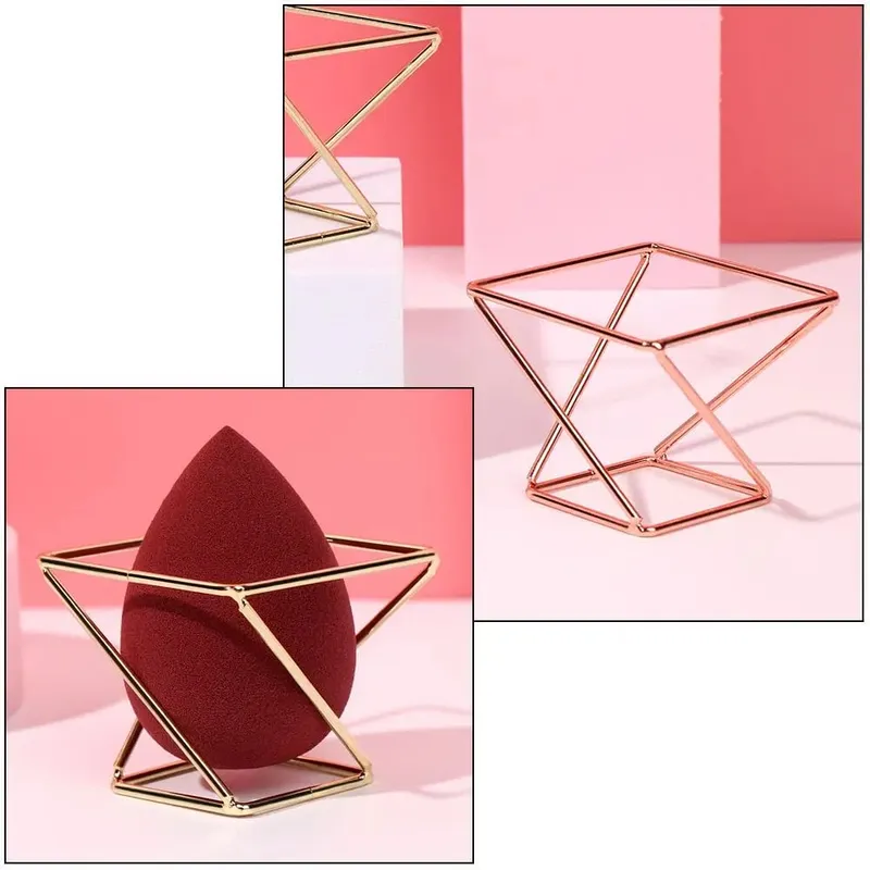 1Pcs Metal Makeup Sponge Holder Makeup Puff Rack Blender Storage Rack Sponge Drying Stand Holder Makeup Brushes Puff Drying Tool