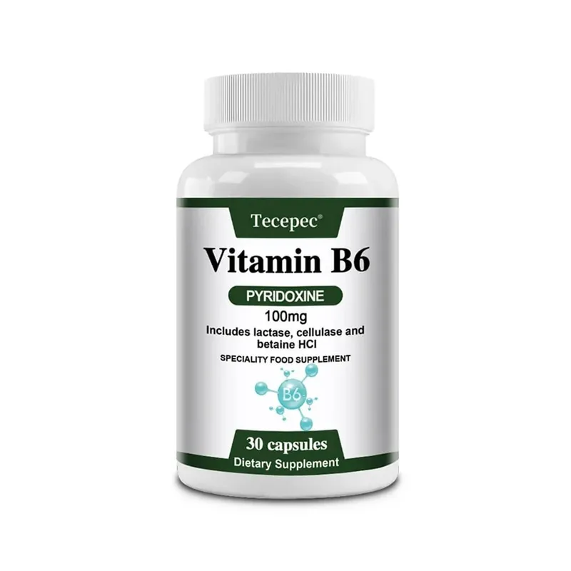 Vitamin B6 Capsules - Brain Function & Memory Concentration Cardiovascular Skin Hair Immune Non-GMO Dietary Supplement