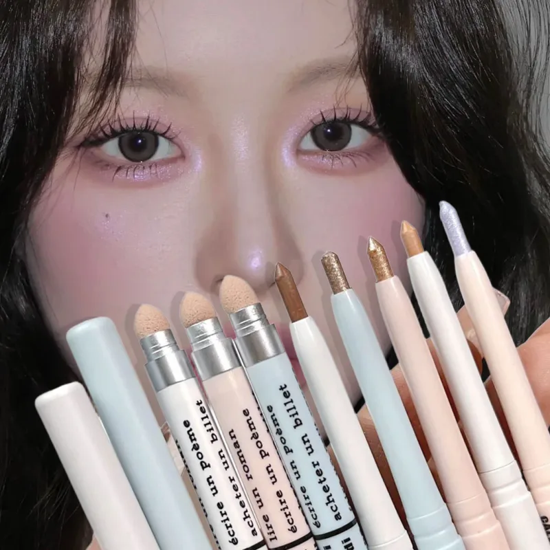 Caneta delineadora coreana 2 em 1, bicho da seda, sombreamento biônico, brilho, destaque instantâneo, efeito de olho grande, maquiagem de sombra — image 2