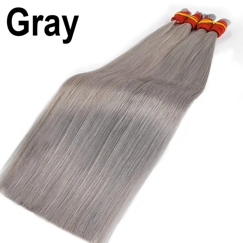 Kein Schuss, 100 % Echthaar-Extensions, Remy-Echthaar, unverarbeitetes natürliches schwarzes indisches Jungfrau-Haar, geflochten für Frauen