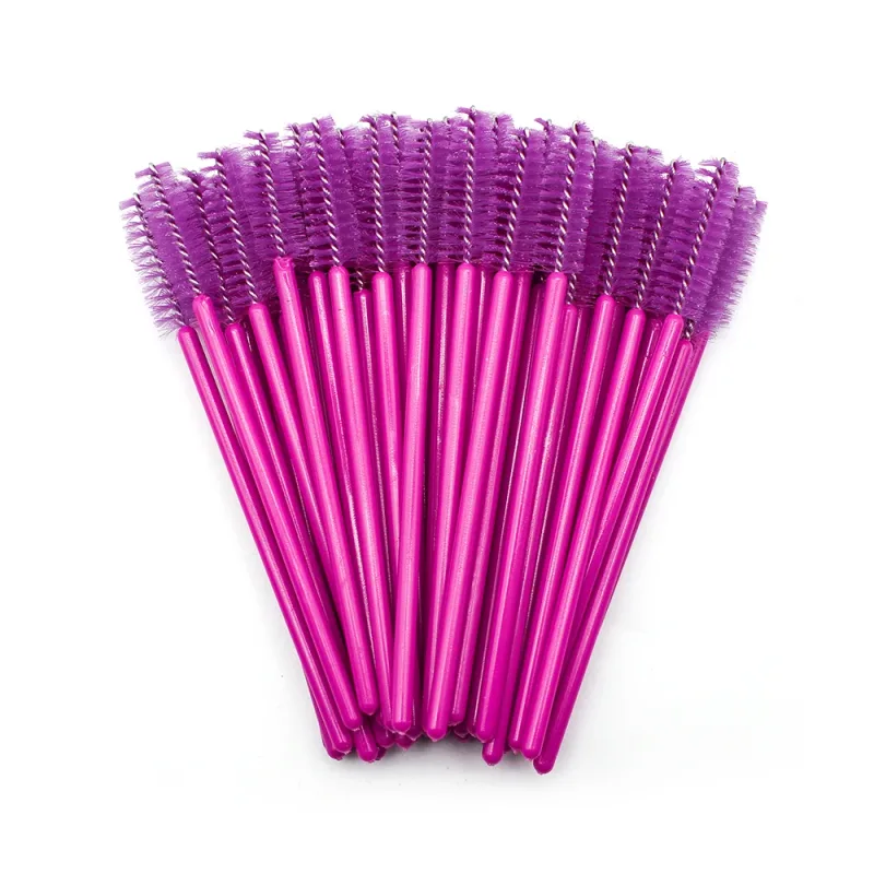 50pcs Disposable Eyelash Brushes Extension Rose Red Eyebrow Brush Mascara Wand Eye Lashes Cosmetic Tool Set Makeup Beauty