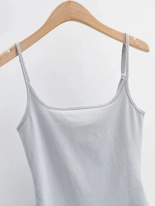 Summer New Arrivals in Store Pure Color Thin Stretch Knitted Sling One-Piece Sexy Beach Style