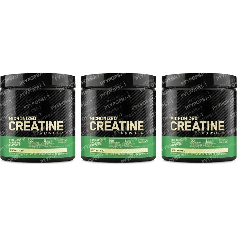 Creatina monohidratada micronizada, pó puro e sem sabor para construção muscular, força, suporte de recuperação, adultos 300g