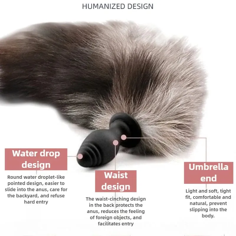 Fox Tail Anal Plug with Remote Control Vibrating - Faux Fur & Silicone Role Play Adult Toy Multi-Color BDSM Sex Toys for Couples