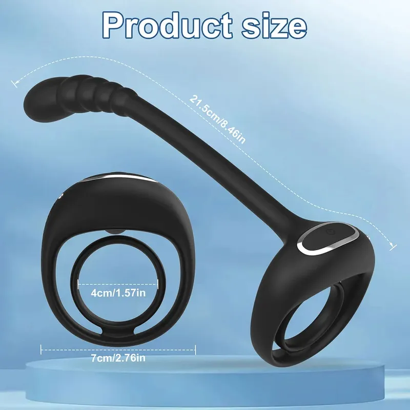 Vibrador anel peniano com controle remoto, aplicativo para homens, massagem de testículos, estimulação da próstata, plug anal, masturbador, brinquedo sexual adulto