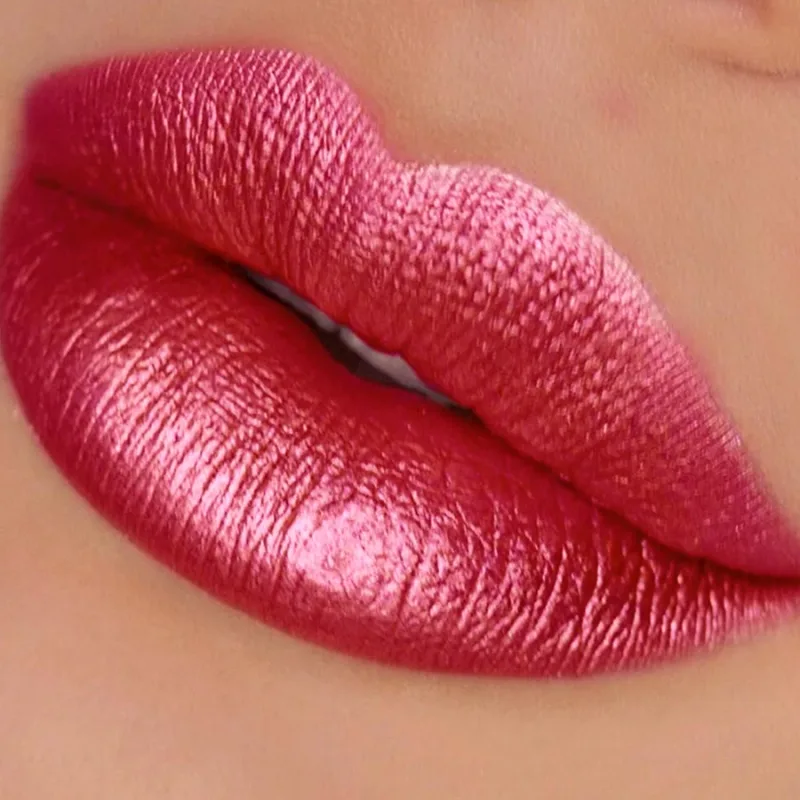 Batom metálico com glitter, acabamento hidratante, 19 cores, vermelho, rosa, brilhante, altamente pigmentado, lábios, maquiagem, presentes, cosmético, 1 peça — image 17