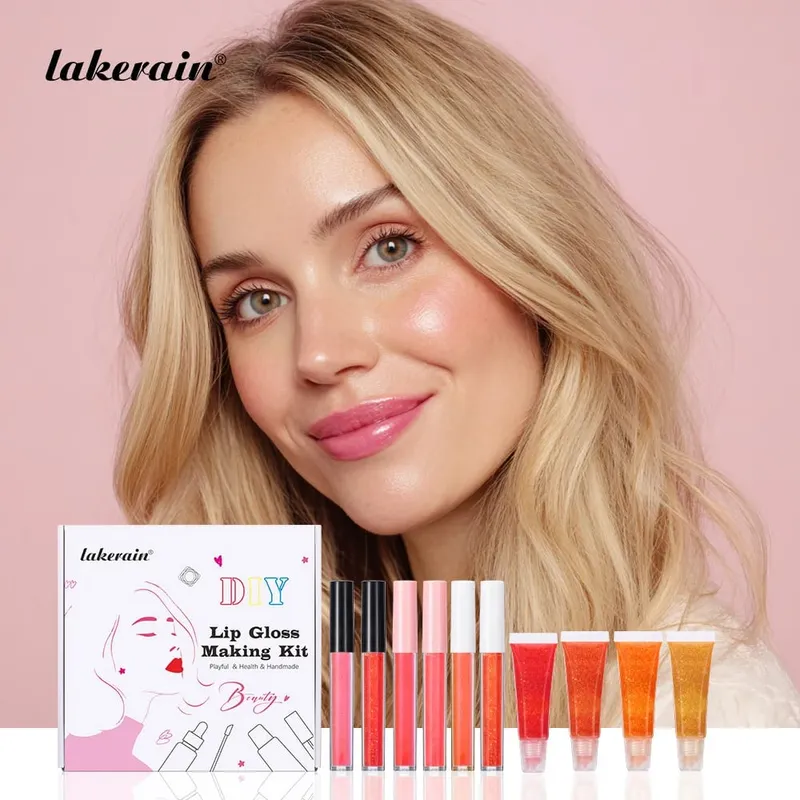 DIY Lip Gloss Kit 100ml Lip Gloss Base Powder Glitter Flavor Essence and Tube for Girl woman Gifts Lip Gloss Pack Set Cosmetics