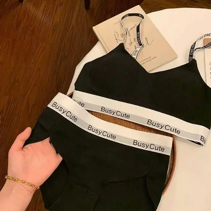2026 nova carta sem costura conjunto de sutiã conforto sem fio suporte pequeno busto elevador anti-sag diário esporte feminino lingerie roupa interior 32-38abc