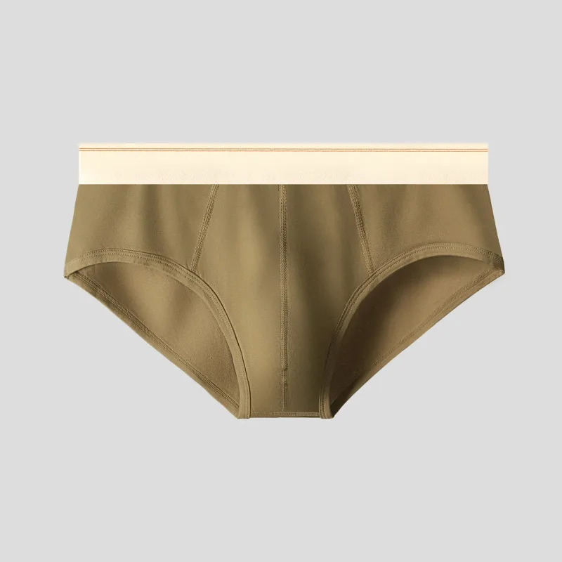 Cuecas triangulares masculinas de algodão puro, respiráveis ​​e confortáveis, cintura média, suaves e macias para a pele, cuecas adolescentes