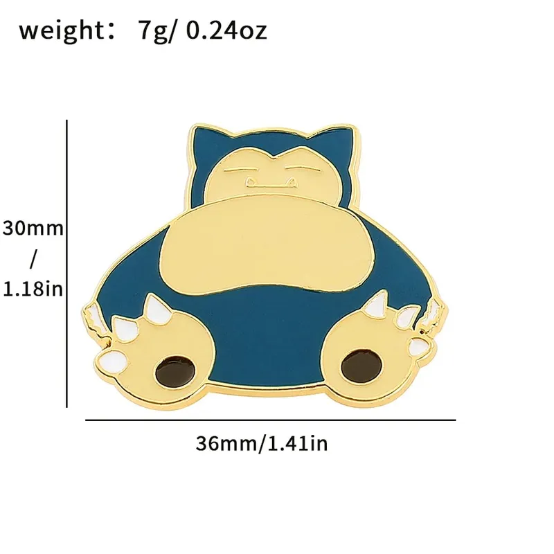 Cute Pikachu Brooch Anime Figures Gengar Psyduck Squirtle Togepi Bulbasaur Enamel Lapel Pin Badges on Backpack