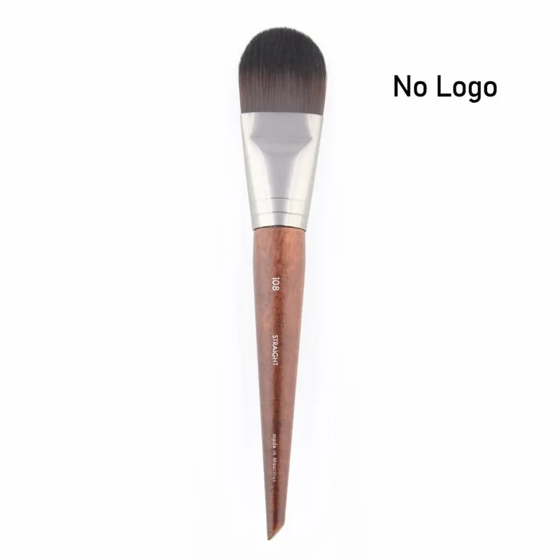 Pincel de maquiagem para base #108, creme bb plano líquido, madeira natural, máscara facial profissional, pincéis de maquiagem sintéticos, 1 peça — image 6