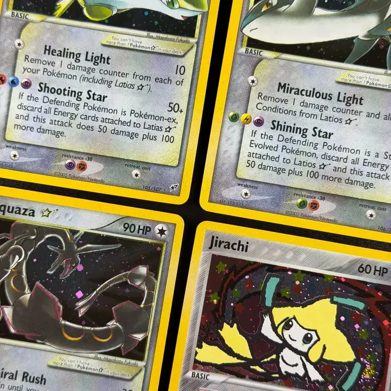 Cartões de proxy Pocket EX Deoxys Crobat Jirachi Latios Sharpedo Salamence Hariyama Deoxys Rayquaza Cosmos Holo Gold Star UR