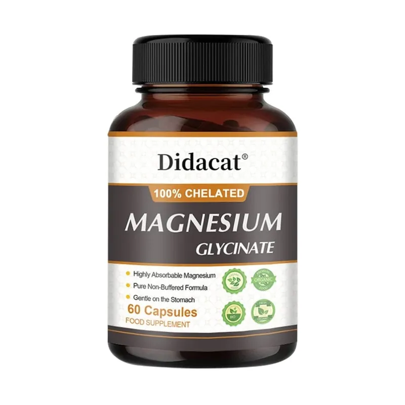 Magnésio Glicina 500mg - Apoia a Função Muscular Melhora a Qualidade do Sono Apoia a Saúde Cardiovascular e Metabólica