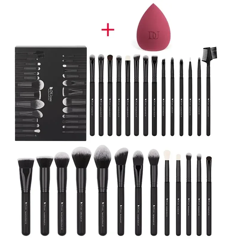 Ducare preto pincel de maquiagem profissional sombra fundação pó macio cabelo sintético pincéis de maquiagem brochas maquillaje