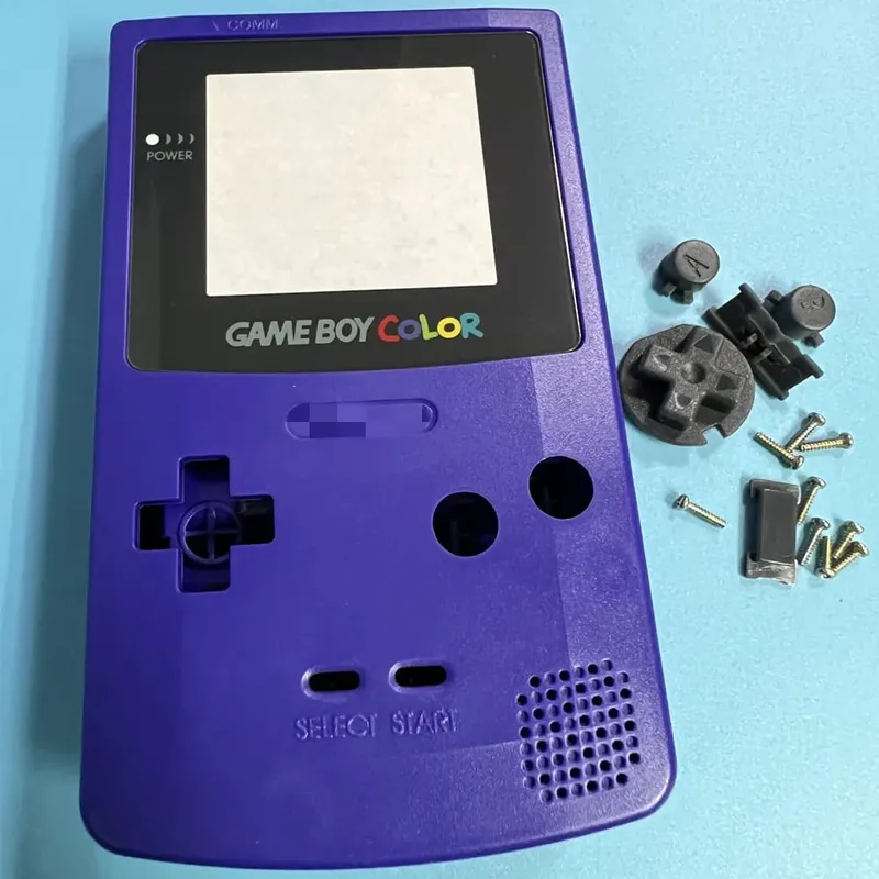 新款 Gameboy 彩色外殼 GBC 外殼限量版替換外殼遊戲週邊配件男孩生日禮物夜光