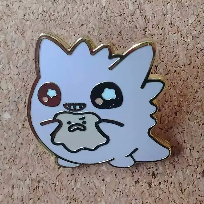 Alfinete esmaltado pokémon gengar e pikachu, alfinetes de lapela para mochilas, emblemas de pão, broche de medalha para roupas, joias, presentes para amigos