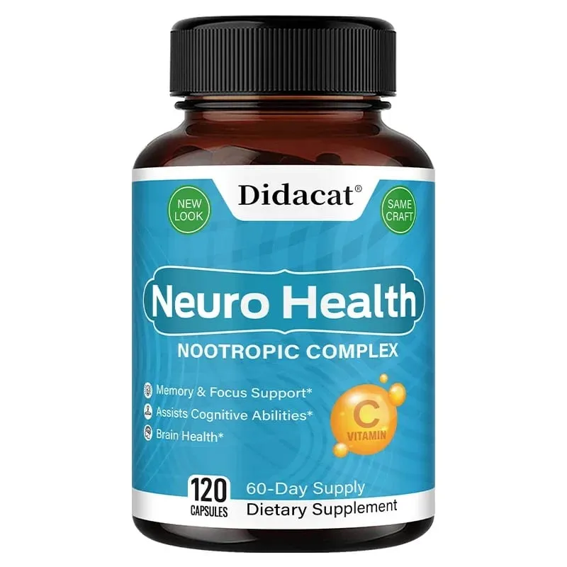 Complexo de Nutrição Cerebral - com Extrato de Bacopa Neuro Health Support Antioxidante Promove a Saúde Nervosa Energia Celular