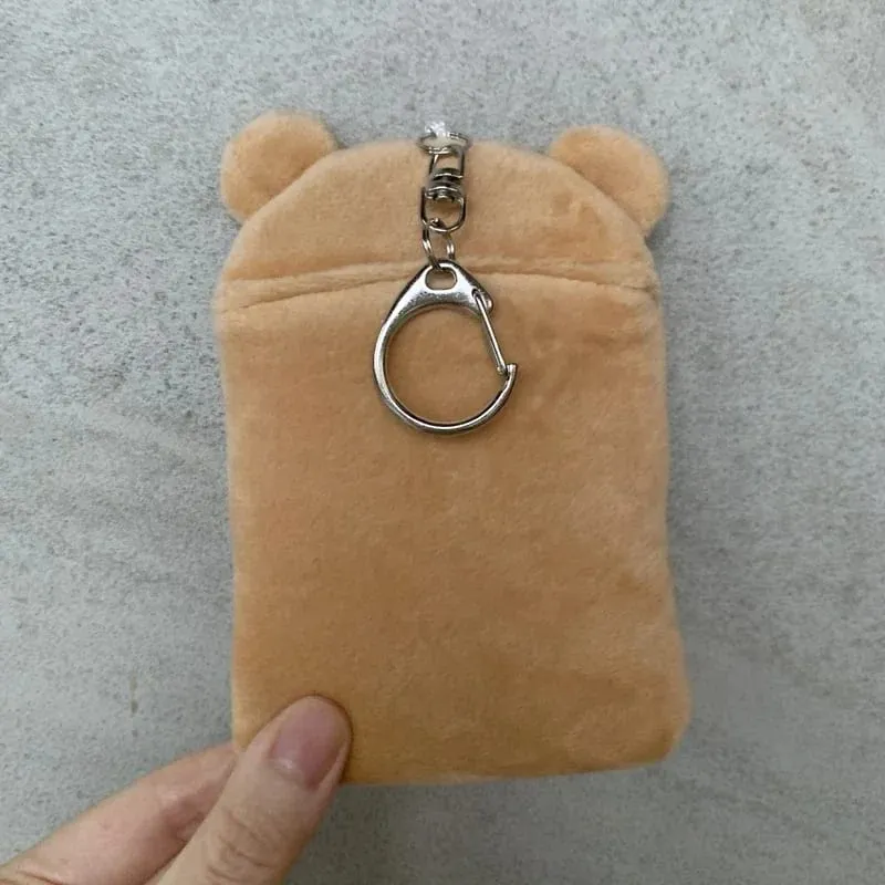 Rilakkuma Plushes ID Card Holder Keychains New Anime Relax Bear Passport Cover Key Ring School Bus Bank Cards Bags Pendants Gift