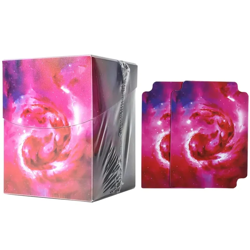100 多張 BASIC LANDS 塑膠集換式卡盒可容納雙套卡 TCG/CCG 記憶卡盒，適用於 MTG/YGO，附兩個分隔板