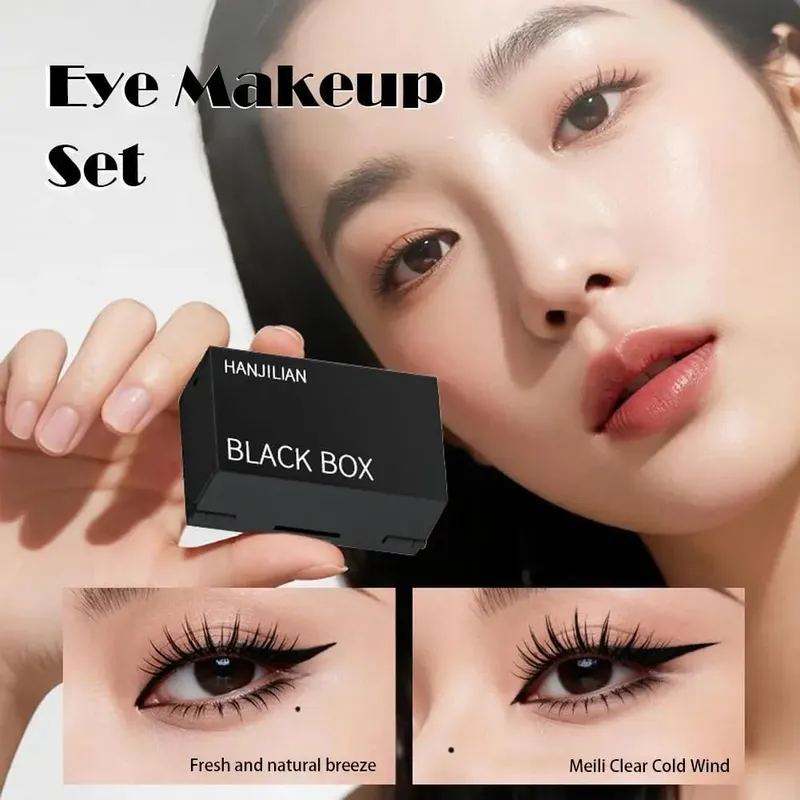 Delineador 3 em 1 para cílios inferiores e toupeira 3s, aplicação rápida, natural, de longa duração, antiderrapante, portátil, conjunto de maquiagem para os olhos