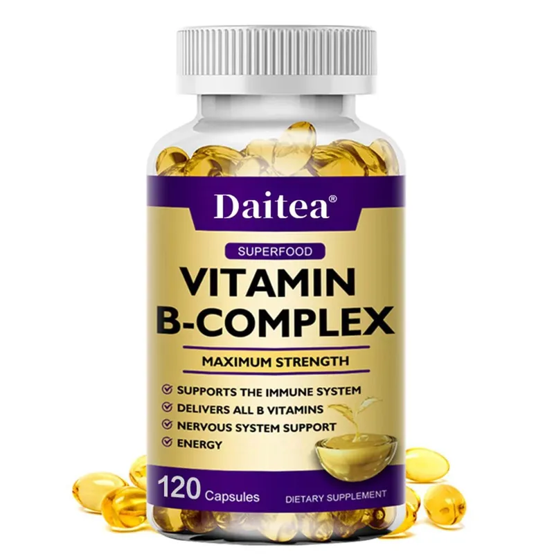 Complexo de vitamina B - suplemento de suporte imunológico promove a saúde do cérebro e do sistema nervoso, aumenta a energia e melhora o estado de alerta