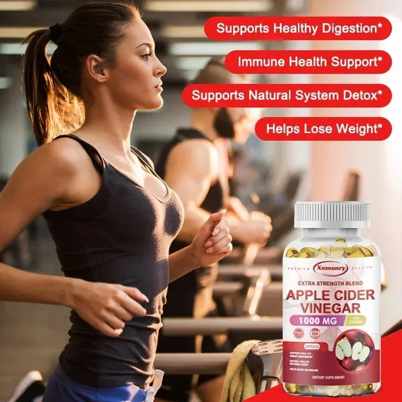 Apple Cider Vinegar Capsules - Fat Burning Detox Slimming Boosts Metabolism Healthy Weight Management