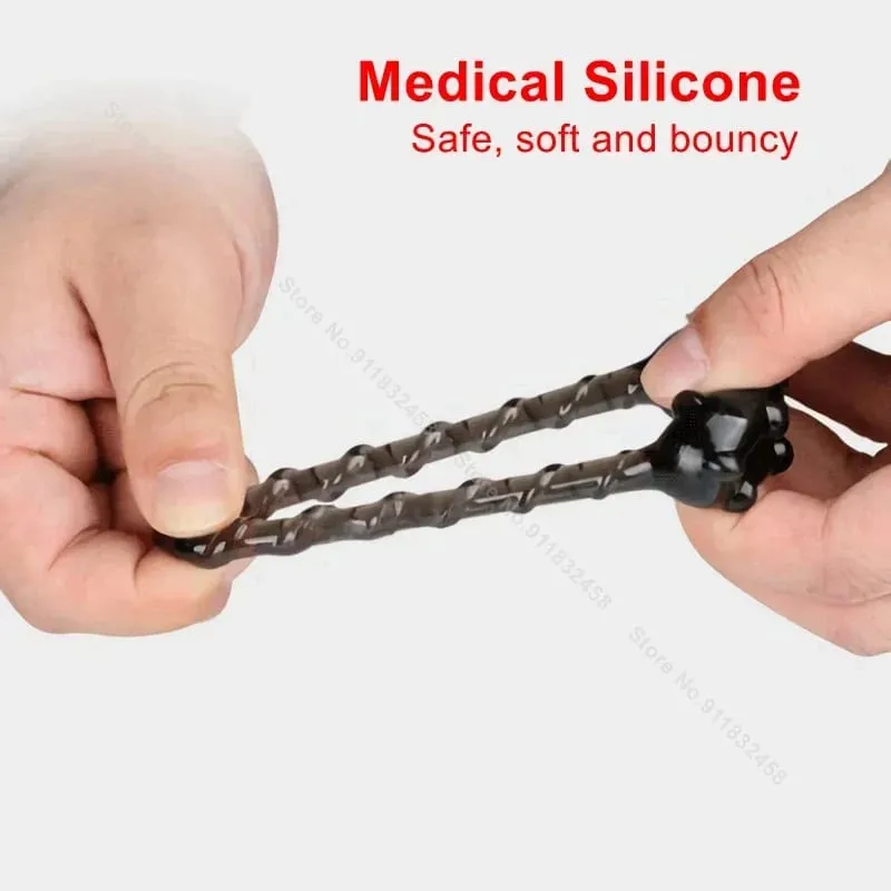 Anel de bloqueio de cesta dupla pênis silicone atraso físico anel de contenção escrotal masculino conjunto de controle de tempo brinquedo sexual