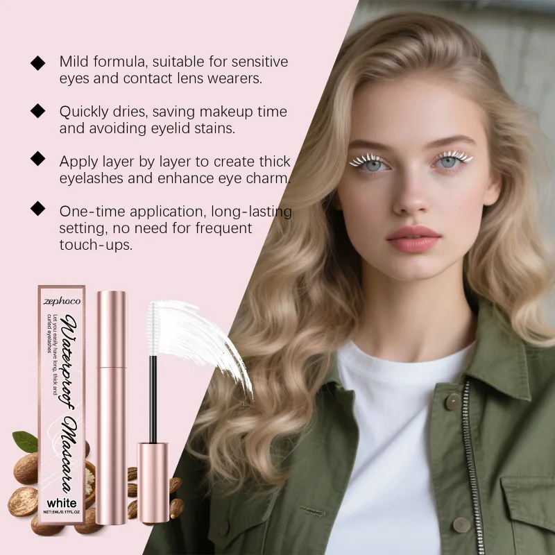 Rímel branco cílios curling líquido de longa duração à prova dlong água natural extensões duráveis ​​maquiagem olho beleza cosméticos escova 5ml