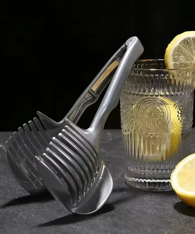 Fatiador portátil de cozinha em aço inoxidável, laranja, limão, tomate, clipe de corte, fatiador de frutas, cebola, acessório de cozinha