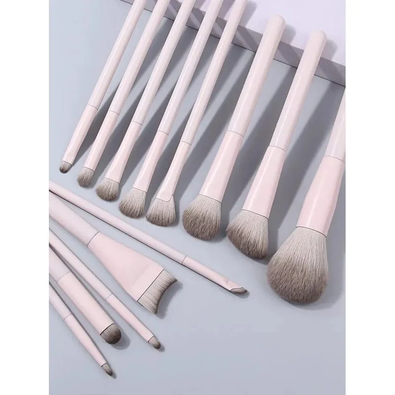 Conjunto de pincéis de maquiagem macios e macios, 13 peças, ideal para iniciantes de maquiagem, funciona para base, blush e sombra, para um visual de maquiagem impecável