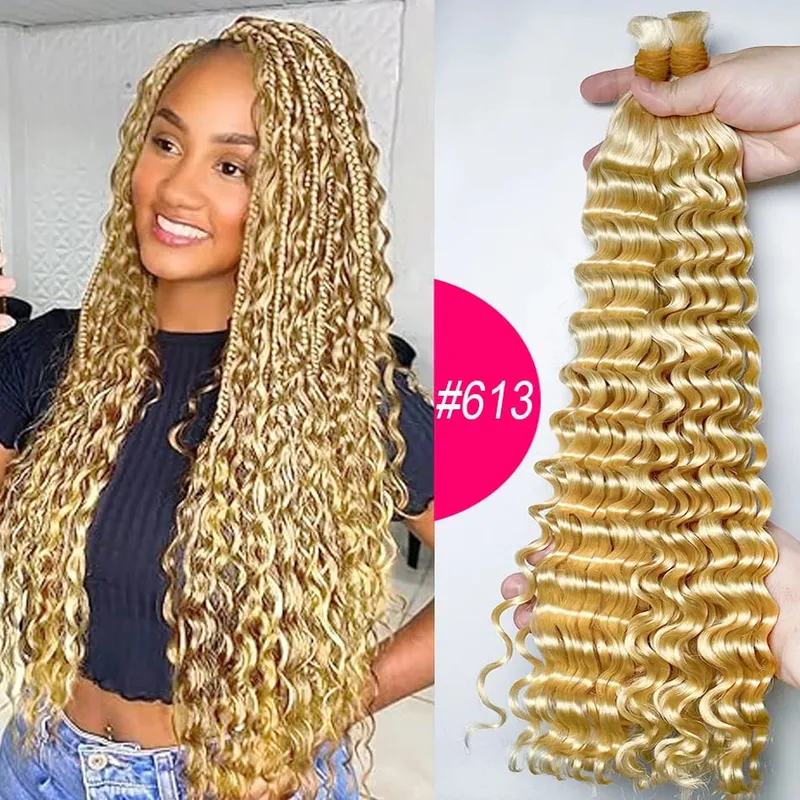 4 # chocolate marrom onda profunda cabelo humano em massa para tranças boho encaracolado trança cabelo 18-30 polegada pacote de cabelo remy brasileiro