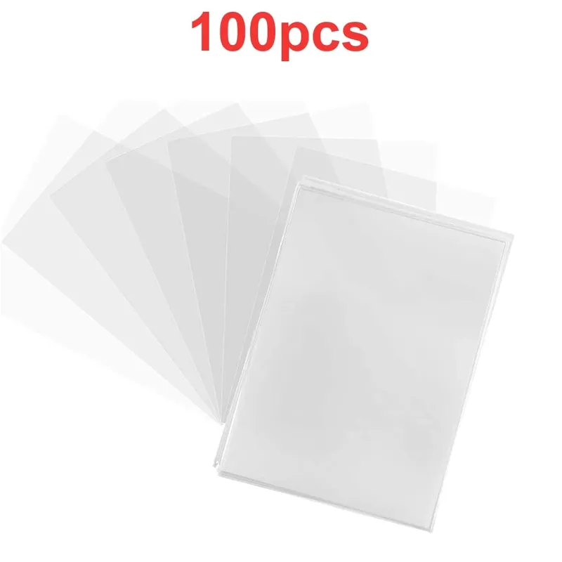 100 pçs transparente cartão de jogo capa clara protetor manga titular para pokmones jogo de tabuleiro id pasta de negociação foto bolsa kit brinquedo