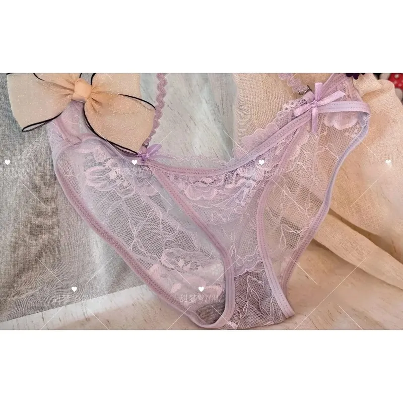 Conjunto de sutiã halter roxo com alça cruzada, detalhe de borboleta, kit de lingerie push up elegante para mulheres, conforto macio, uso diário