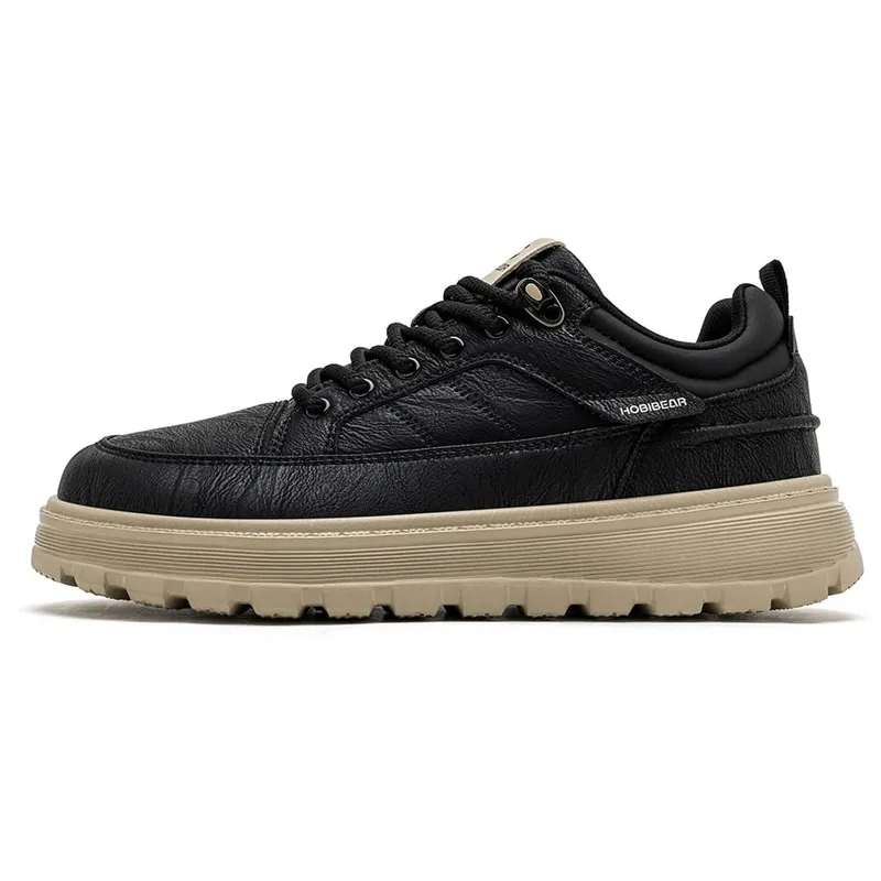 Sapatos masculinos de couro artificial clássico de largura larga Oxford com salto grosso retrô com cadarço casual